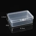 Small transparent plastic storage box with secure clasp, dimensions 8.5x6x2.5cm - 8.5 Long Box (8.5*6*2.5cm)