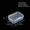 Small transparent plastic storage box 6.5x4.5x2cm for jewelry and tiny accessories - 6.5 Long Box (6.5*4.5*2cm)