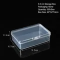 Compact transparent plastic jewelry storage box 9.5x6.5x2.5cm mini organizer case - 9.5 Long Box (9.5*6.5*2.5cm)