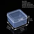 Small clear plastic square storage container for jewelry and small items 5.5x3cm - 3055 Square (5.5*5.5*3cm)