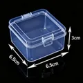 Small transparent square plastic box for jewelry storage, measuring 6.5x6.5x3cm total - 3065 Square Box (6.5*6.5*3.0cm)