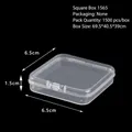 Small transparent plastic square storage box for jewelry with 6.5x6.5x1.5cm size - 1565 Square Box (6.5*6.5*1.5cm) / Clear
