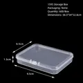 Transparent plastic storage box for jewelry and small accessories, 9.5x6.5x1.5cm - 1595 Rectangular Box (9.5*6.5*1.5cm) / Clear