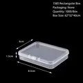 Portable transparent plastic mini storage box dimensions 8.5x6x1.5cm for jewelry organizer - 1585 Rectangular Box (8.5*6*1.5cm) / Clear