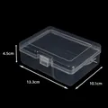 Small transparent plastic storage box for jewelry with dimensions 13.3x10.1x4.5cm - Integrated Lock Empty Box (13*10*4.5cm) / Clear