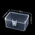 Clear rectangular plastic storage organizer box with a secure latch, 12x8.5x6.5cm - 1265 Storage Box (12*8.5*6.5cm) / Clear