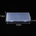 Clear rectangular plastic storage box for jewelry with 14.8x7.8x1.7cm dimensions - Double Buckle Large Long Box (14.8*7.8*1.7cm)