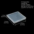 Clear square plastic jewelry storage box with 13.5x1.7cm dimensions - F12 Square Box (13.5*13.5*1.8cm)
