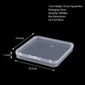 Portable transparent square plastic storage box for jewelry earplugs 10.5x10.5x1.5cm - 15105 Square Box (10.5*10.5*1.5cm)