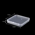 Transparent mini square plastic storage box for jewelry and earplug accessories 9.5cm - 1595 Square Box (9.5*9.5*1.5cm)
