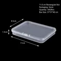 Clear rectangular plastic storage box for jewelry and small accessories 11x8.5x1.5cm - 15110 Rectangular Box (11*8.5*1.5cm)