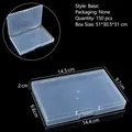 Transparent plastic storage box variant C showing dimensions of 14.5x9.7x2cm for jewelry - Large New Single Grid C (14.5*10*1.7cm)