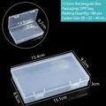Transparent rectangular plastic jewelry storage box with detailed size dimensions - 15.5 Rectangular Box (15.5*9.2*3cm) / Clear