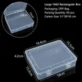 Durable clear plastic rectangular storage box for jewelry and small craft items - Large 1842 Box (18.5*15.8*4.2cm)