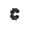 Matt schwarze Blumen-Ohrklemme, Unisex-Punk-Vintage-Schmuck ohne Ohrloch - Blumencluster Geometrischer Stil (4241)