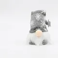 Grauer gestrickter Weihnachtsgnom Plüschpuppe mit kurzen Beinen Deko - Leuchtender Gnom - Kurze Beine Grau