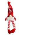 Roter Weihnachtsgnom mit langen Beinen und gestrickter Schneeflockenmütze für Feste Deko - Leuchtender Gnom - Lange Beine Rot
