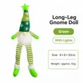 Gnomo di Natale verde lavorato a maglia con stella luminosa e gambe lunghe - Gnomo Luminoso - Gambe Lunghe Verde