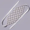 Elegant pearl mesh headband with white satin ribbons for bridal wedding and party hair - Artificial Pearl Hairband (HS-J6456G) / Gold