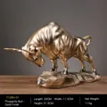 Golden bull statue resin ornament for home and office bookshelf desk decoration - Fortune Bull Statue (7128H-01) / Gold
