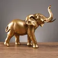 Elegante goldene Elefantenfigur aus Harz für Heim- und Bürodekoration, Metallic - 7128k-02 lucky elephant