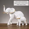 Elegant white and gold resin mother and child elephant figurine for home office decor - Mother and Child Elephant Statue (7128K-03) / White Gold