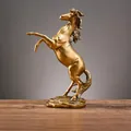 Elegante goldene springende Pferdeflur-Figur für luxuriöse Haus- und Bürotischdekoration - 7128j-01 instant success-gold
