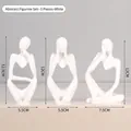 Modern set of 3 white resin abstract thinker statues for home and office shelf decor - Thinker Figure 3-Piece Set (7128P-02) / Set of 3 / White