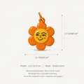 Ciondolo girasole in acciaio inossidabile con design astratto del viso per gioielli DIY - Ciondolo Girasole (1) / Rosso