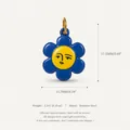 Ciondolo girasole blu con viso astratto, charm fai-da-te in acciaio inossidabile - Ciondolo Girasole (4) / Blu