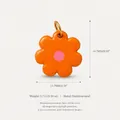 Joli pendentif fleur orange en acier inoxydable pour création de bijoux DIY. - Pendentif Fleur Orange