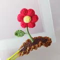 Barrette à cheveux fleur rouge au crochet 3D faite à la main pour fille - Petite fleur rouge 2