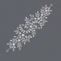 Silver vine hair vine with marquise zircon leaves for bridal wedding hairstyles - Flexible Leaf Style (HS-J6254) / Silver