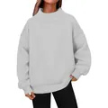 Bequemes hellgraues Oversize-Sweatshirt mit Stehkragen und weichem Fleece-Innenfutter - S / Oberteile / Hellgrau