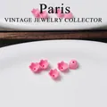 Small pink lily of the valley flower beads for DIY jewelry making accessories - Sold per piece / Pink