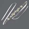 Diadema nupcial hecha a mano con elegantes perlas blancas y pedrería en cinta de satén - Diadema de Perlas Artificiales Suaves (HS-J7284G)