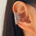 Punk style antique silver spider web ear cuff earring for Halloween festive jewelry - Spider Web Style (9466) / Silver