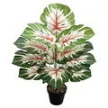Realistische künstliche Monstera-Pflanze im schwarzen Topf für nordische Wohndekoration. - 12-Kopf Rote Herz Monstera (Ohne Topf)