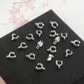 Chiusure per gioielli fai-da-te a forma di foglia argento per collane e pendenti - Gancio a Foglia / 4mm x 10mm 1 Pezzo / Argento