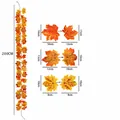Gedetailleerde afmetingen van 200cm kunstmatige esdoornblad slinger voor herfst - 26-Kops Herfst Dieprood Ahornblad Slinger (2) / 200cm