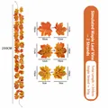 Gedetailleerde afmetingen van 200cm kunstmatige esdoornblad slinger voor herfst - 26-Kops Herfst Dieprood Ahornblad Slinger (2) / 200cm