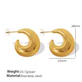 Pendientes de gota de agua dorados en acero inoxidable - 8# Estilo (28*25) / 10.7g/par / Dorado