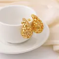Elegantes pendientes de gota dorados con patrón de estrellas en una taza blanca - 1# Estrella Hueca (34*20, 16g) / Dorado