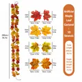 Detailkarte der 200 cm künstlichen Ahornblattgirlande mit Maßen für Herbstdeko. - 26-Kopf Farbverlauf Stil (10) / 200cm