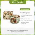 Candela profumata alla gardenia in scatola decorativa di latta con confezione regalo - Fragranza di Gardenia / Imballaggio in scatola