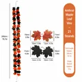 Detailansicht der künstlichen Ahornblatt-Girlande mit Blattgrößen und 200cm Länge - 26-Kopf Orange und Schwarz Stil (21) / 200cm