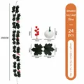 Gedetailleerde afmetingen van zwarte esdoornblad slinger met witte pompoenen en rode bessen - 26-Kops Zwarte Ahorn Witte Pompoen (24) / 200cm