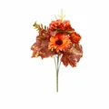 Bouquet d'automne artificiel avec feuilles d'érable et fleurs de fête des moissons - Bouquet de Simulation d'Automne-B193