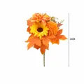 Bouquet d'automne artificiel avec tournesols et feuilles d'érable pour décor de Thanksgiving - Bouquet de Simulation d'Automne-B194
