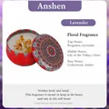 Candela profumata alla lavanda in scatola decorativa rossa con petali essiccati. - Lavanda / Confezione sfusa